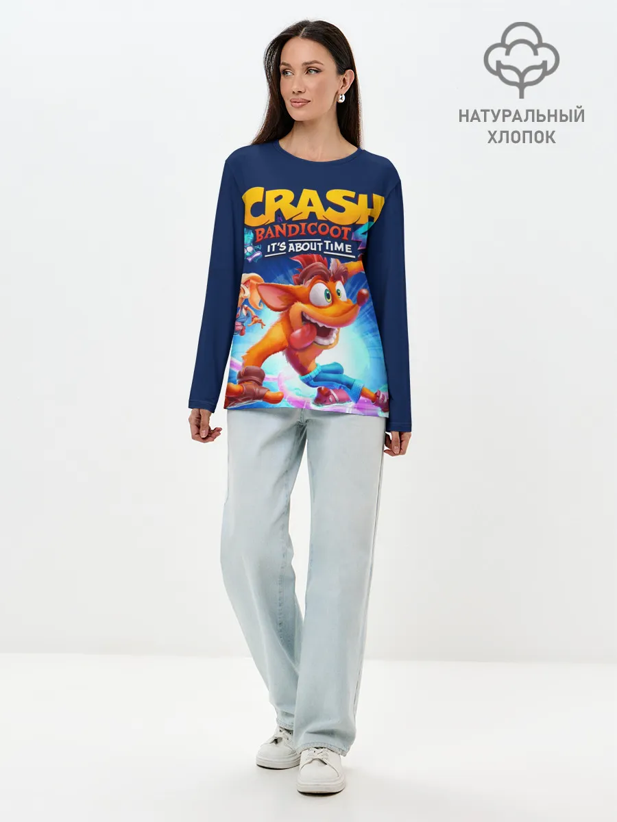 Лонгслив женский. Хлопок / Crash Bandicoot