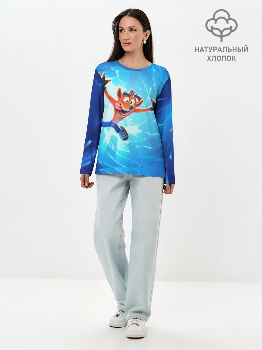 Лонгслив женский. Хлопок / Crash Bandicoot