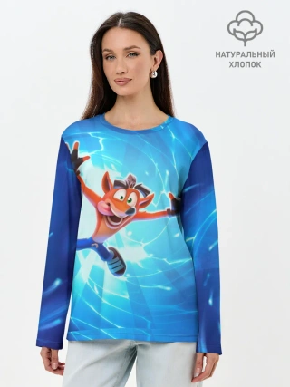 Лонгслив женский. Хлопок / Crash Bandicoot