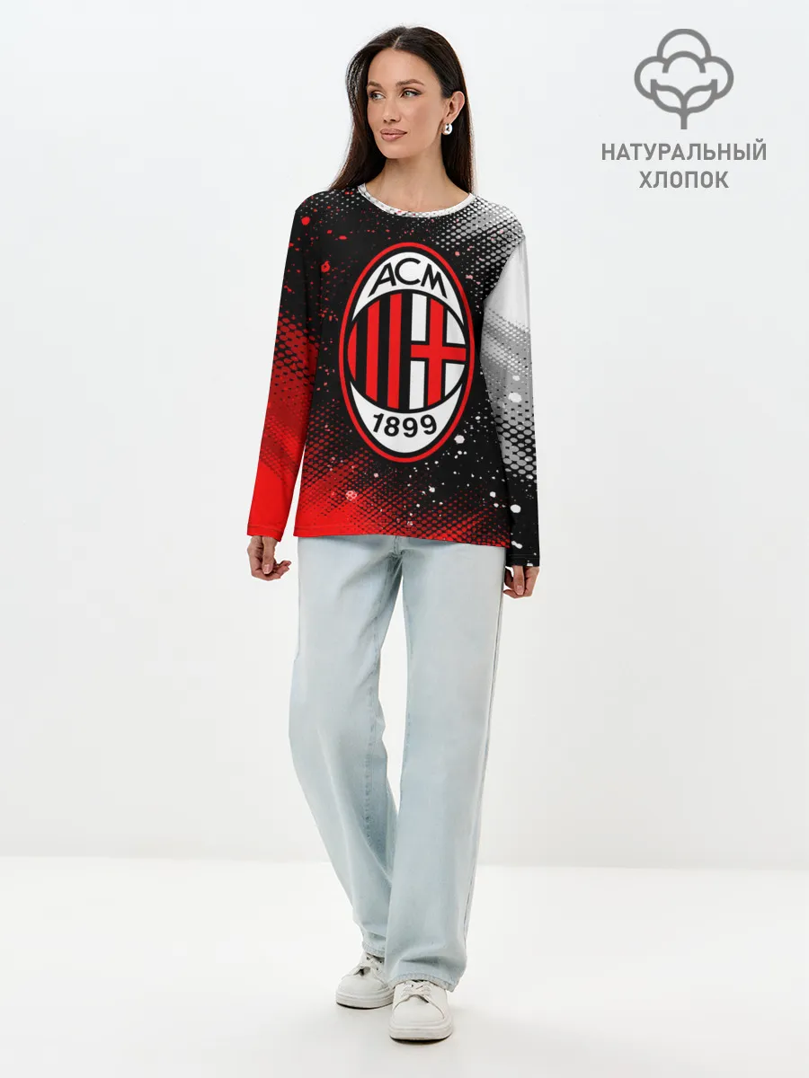 Лонгслив женский. Хлопок / AC MILAN / МИЛАН