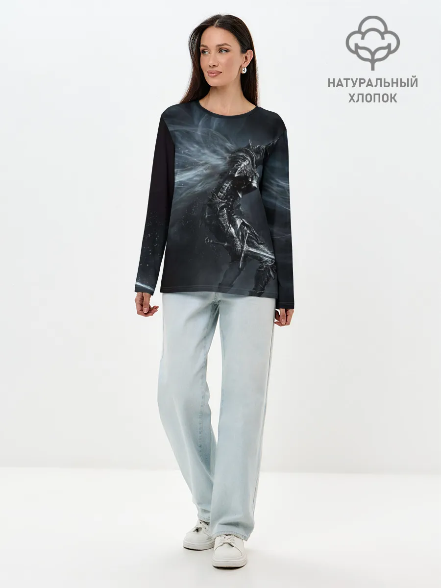 Лонгслив женский. Хлопок / Ночной рыцарь