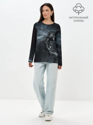 Лонгслив женский. Хлопок / Ночной рыцарь