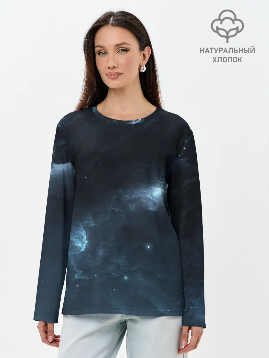 Лонгслив женский. Хлопок / Млечный путь