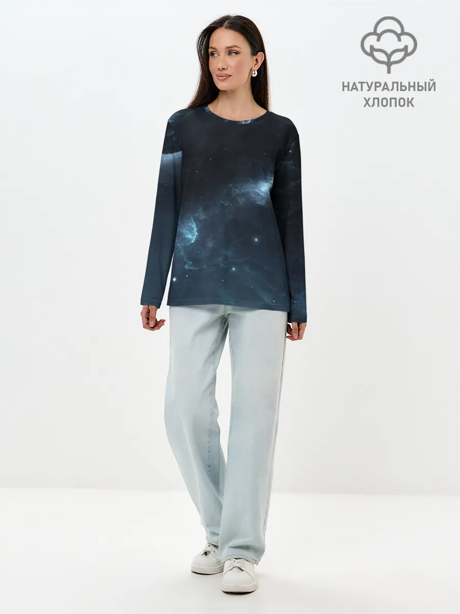 Лонгслив женский. Хлопок / Млечный путь