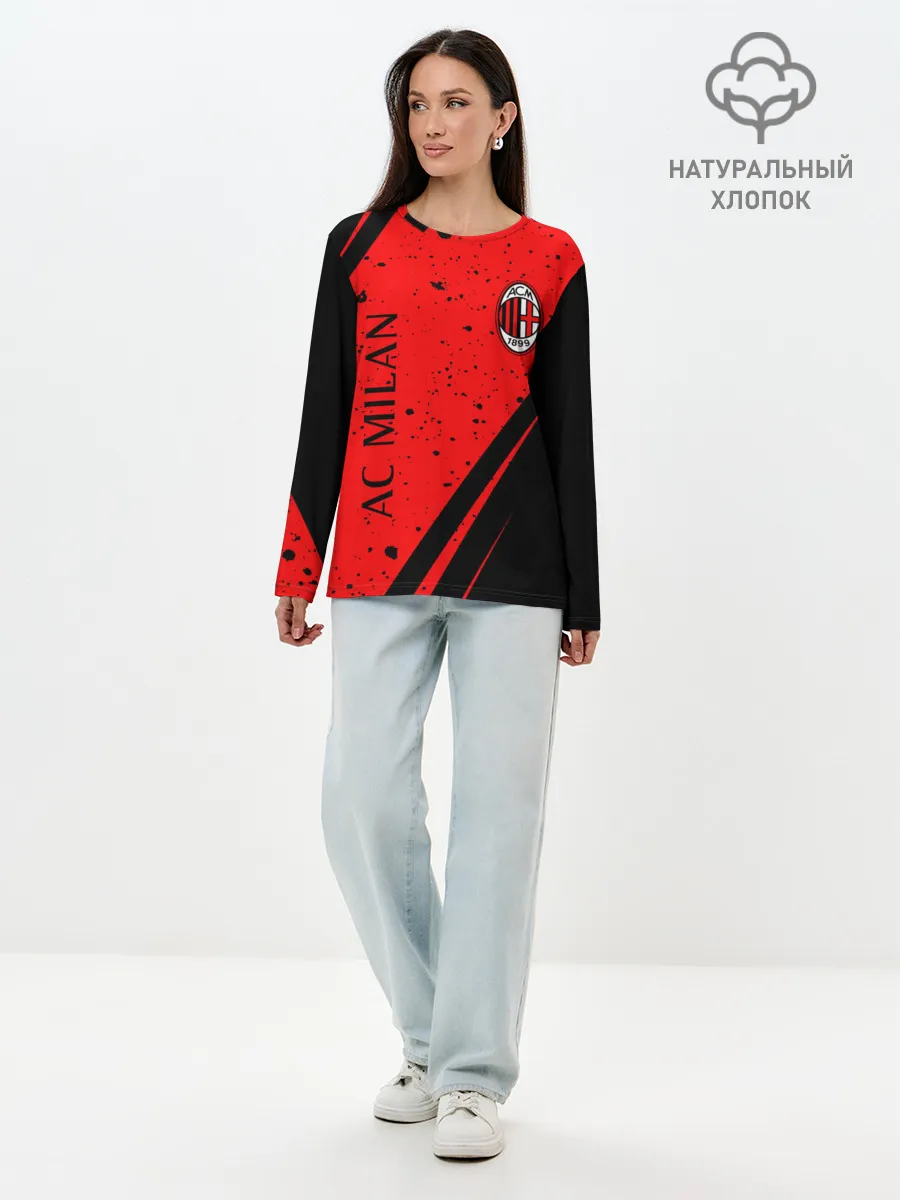Лонгслив женский. Хлопок / AC MILAN / МИЛАН