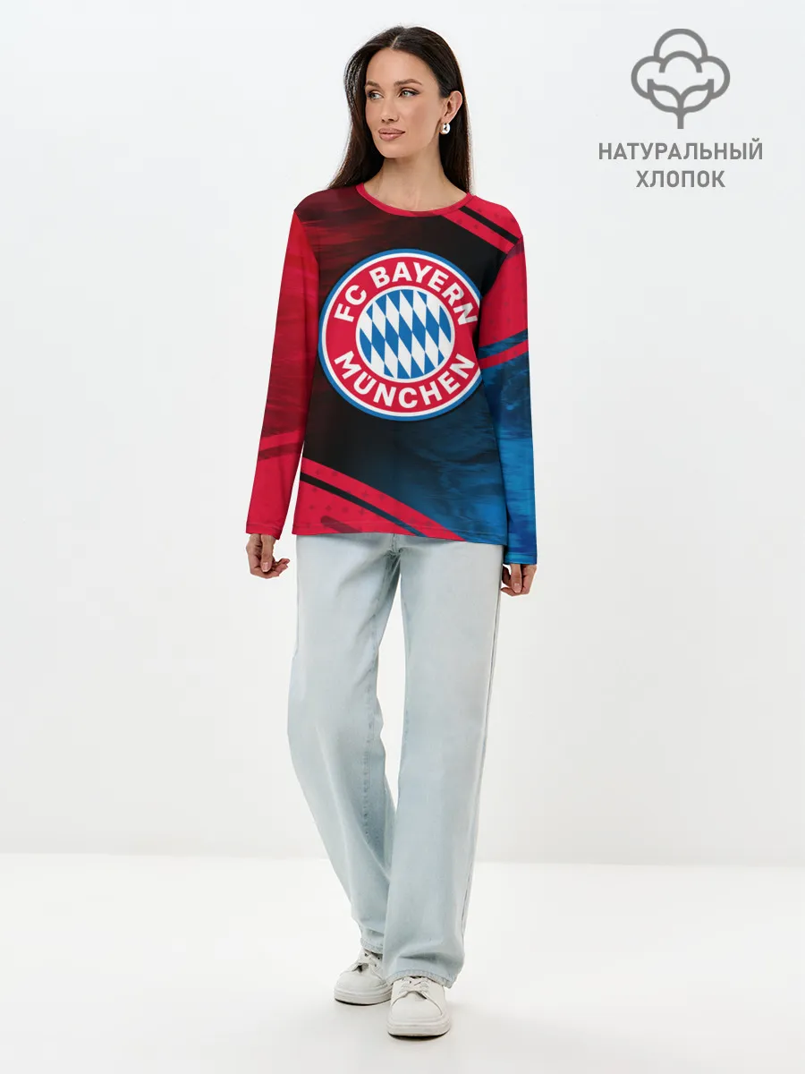 Лонгслив женский. Хлопок / FC BAYERN / БАВАРИЯ