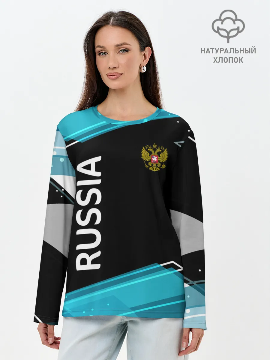 Лонгслив женский. Хлопок / RUSSIA.