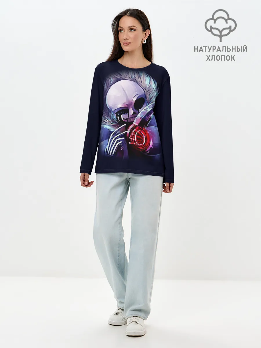 Лонгслив женский. Хлопок / UNDERTALE SANS