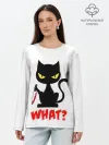 Лонгслив женский. Хлопок / What Cat