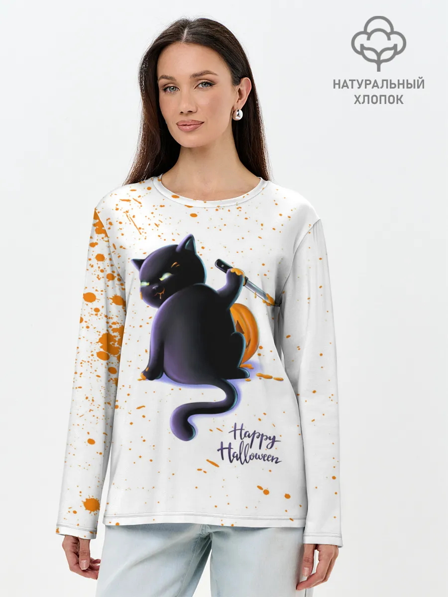 Лонгслив женский. Хлопок / Halloween