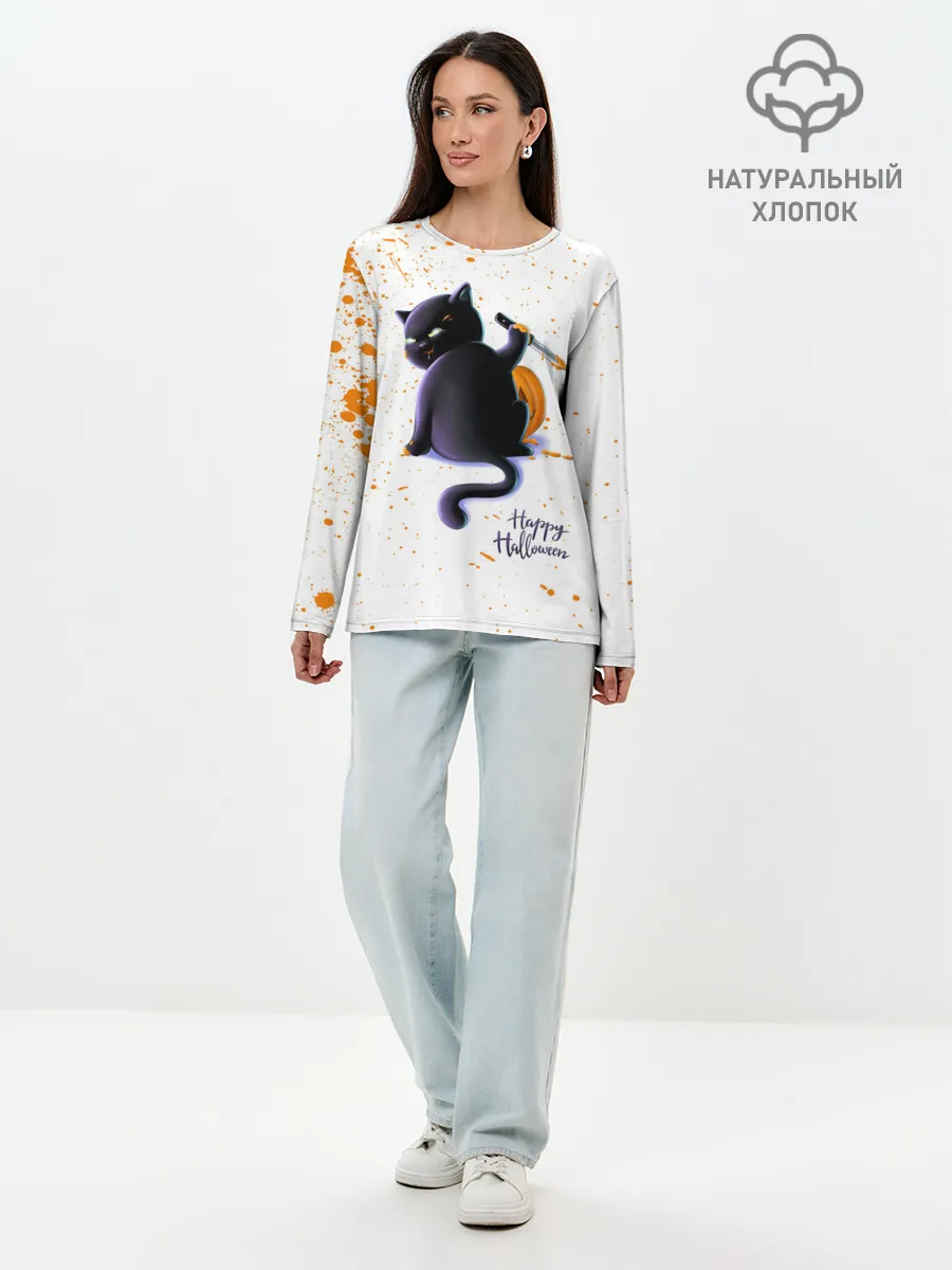 Лонгслив женский. Хлопок / Halloween