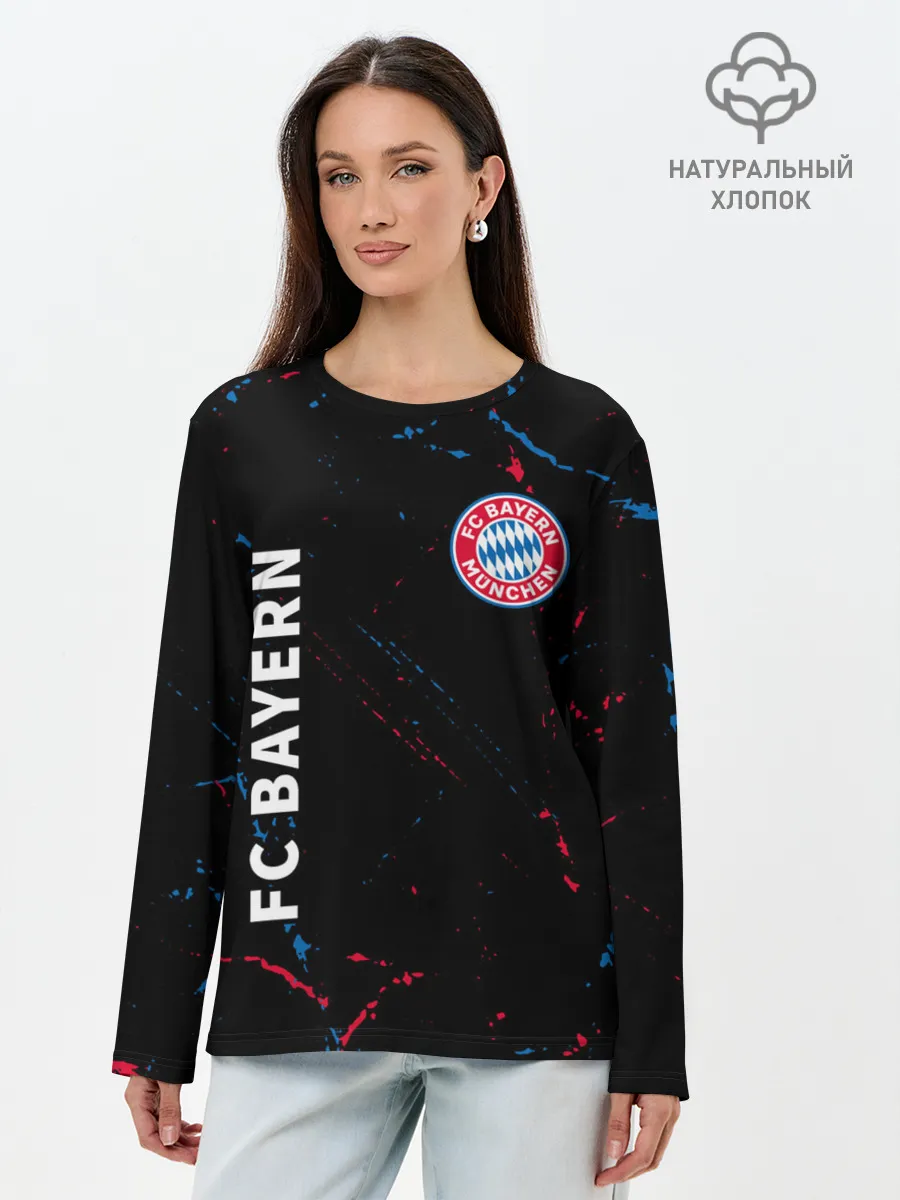 Лонгслив женский. Хлопок / FC BAYERN / БАВАРИЯ