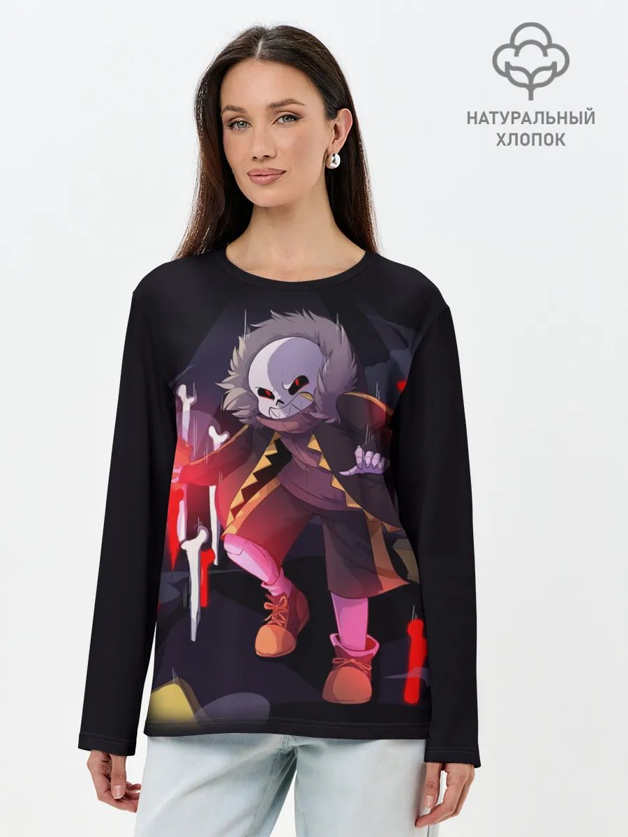 Лонгслив женский. Хлопок / UNDERTALE