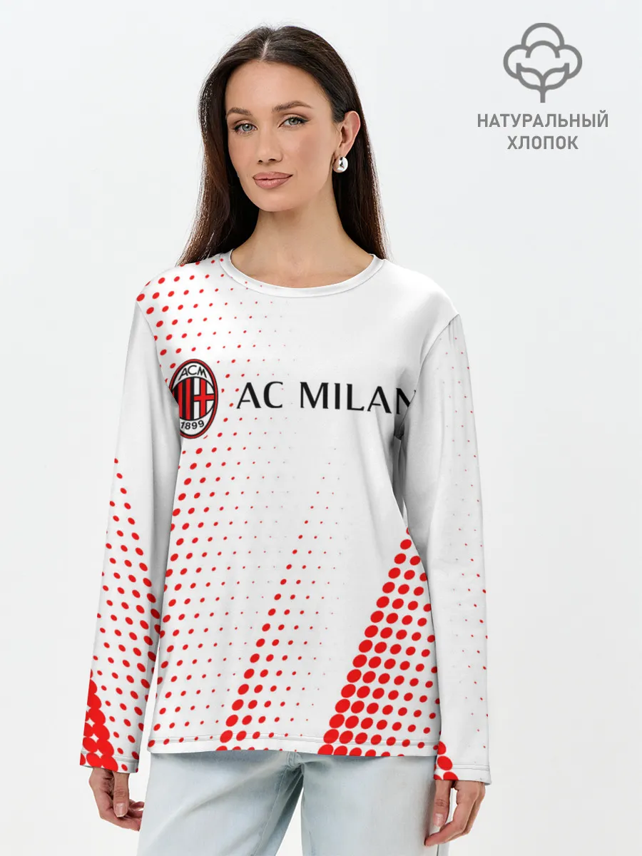 Лонгслив женский. Хлопок / AC MILAN / МИЛАН
