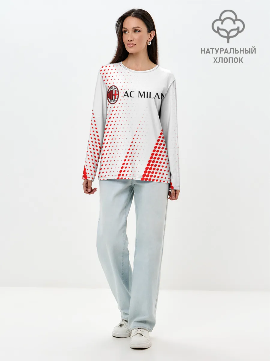 Лонгслив женский. Хлопок / AC MILAN / МИЛАН