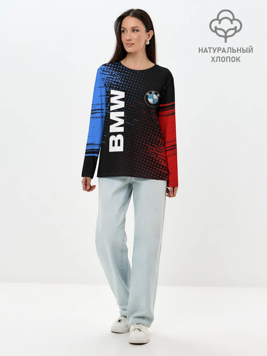 Лонгслив женский. Хлопок / BMW / ТЕКСТУРА