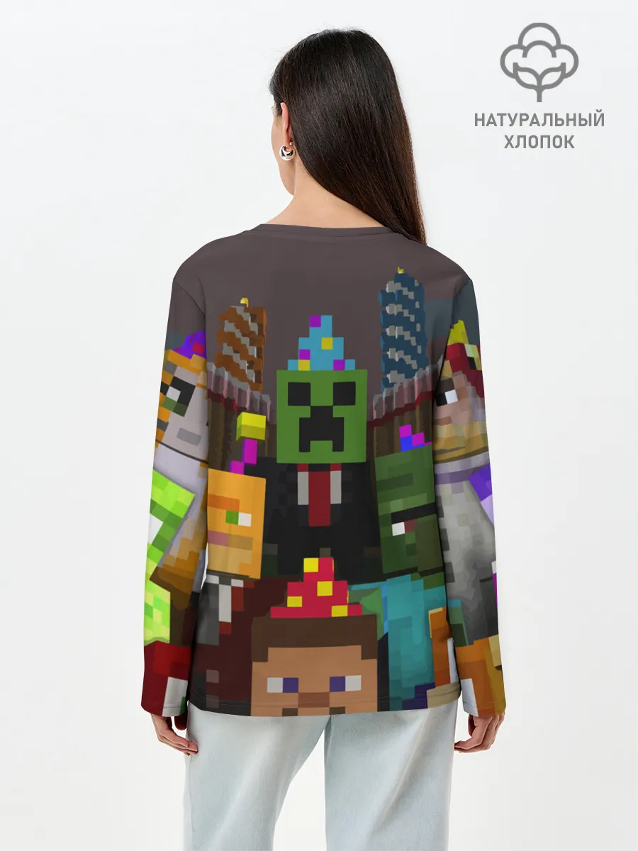 Лонгслив женский. Хлопок / MINECRAFT