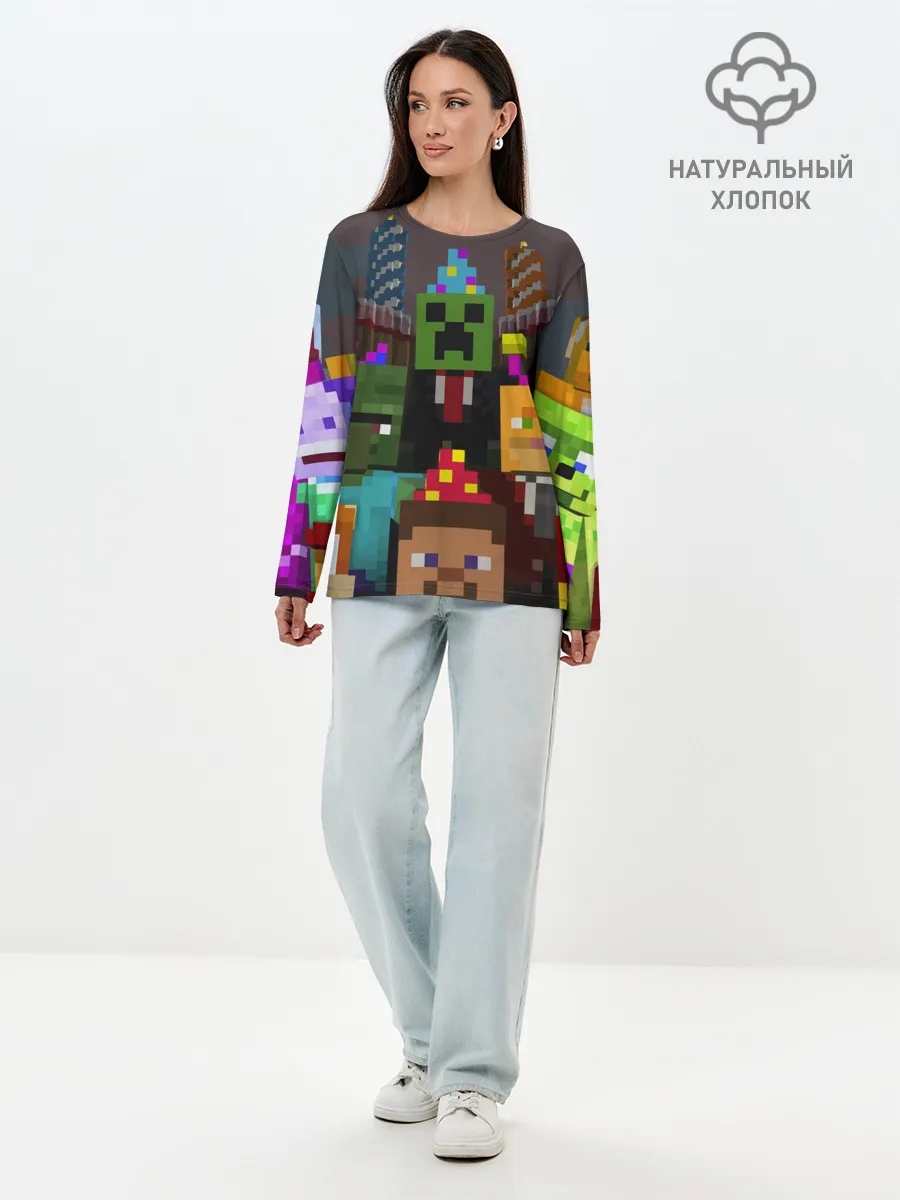 Лонгслив женский. Хлопок / MINECRAFT