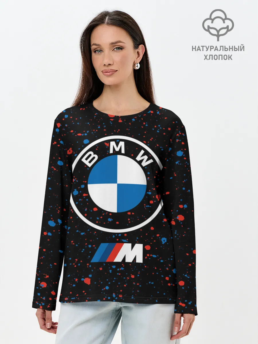 Лонгслив женский. Хлопок / BMW / БМВ