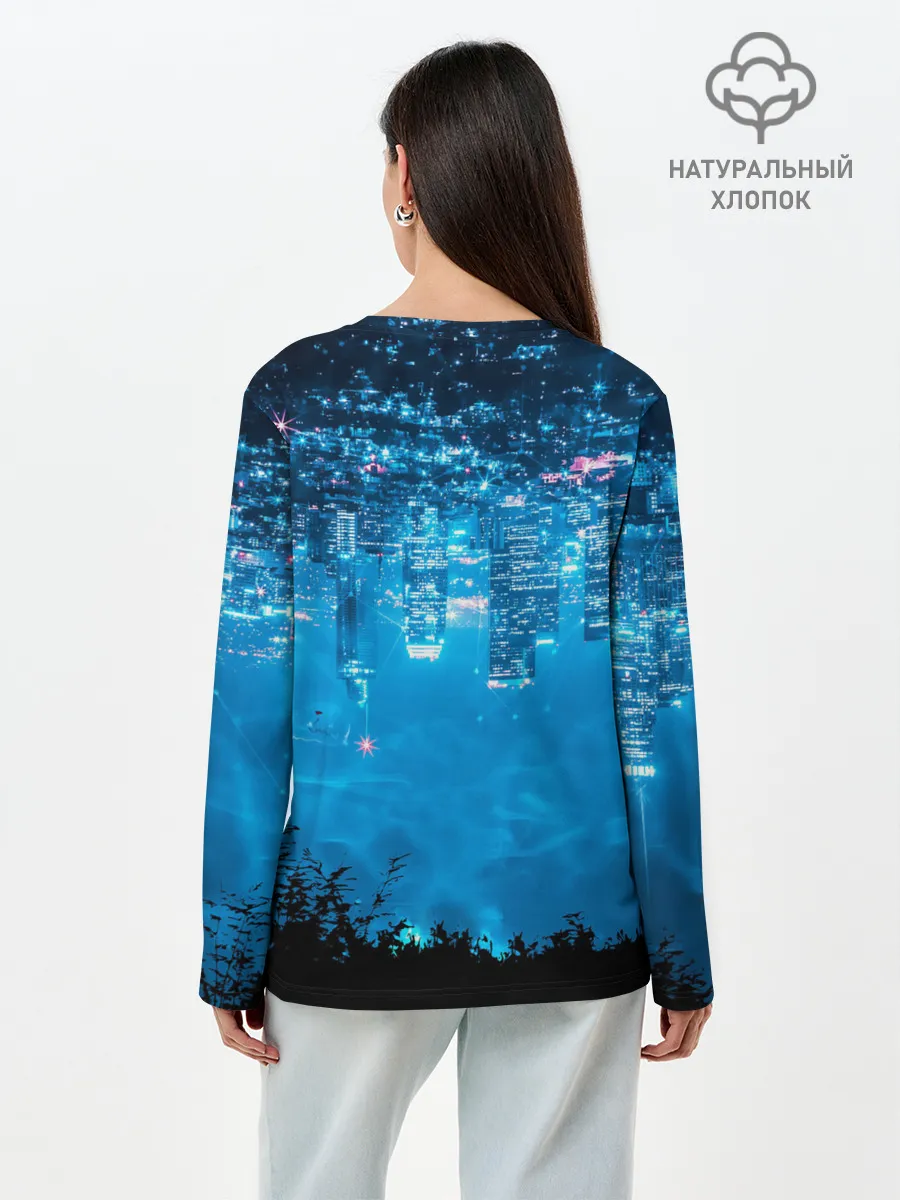 Лонгслив женский. Хлопок / Перевернутый Мир