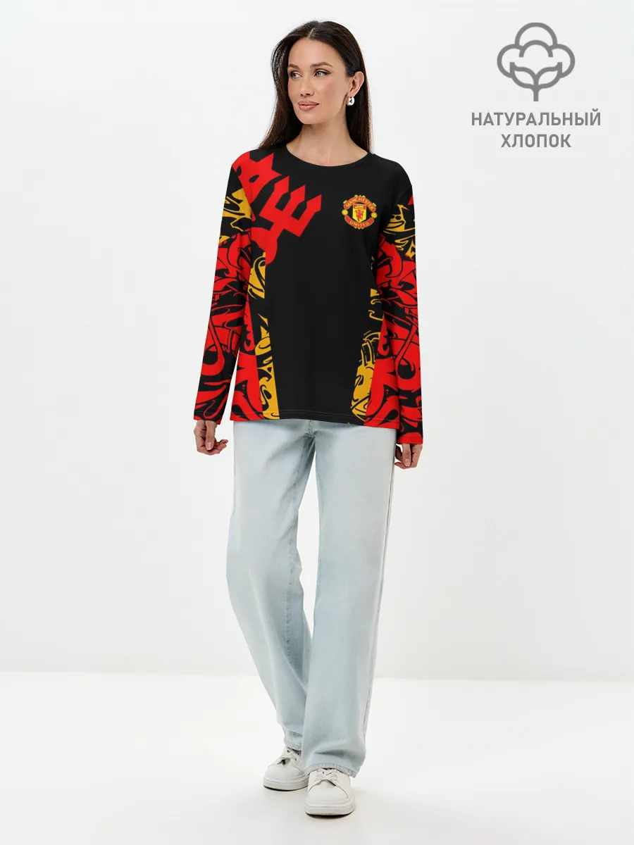 Лонгслив женский. Хлопок / Manchester United | Red Devils