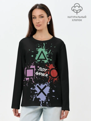 Лонгслив женский. Хлопок / JUST GAMER