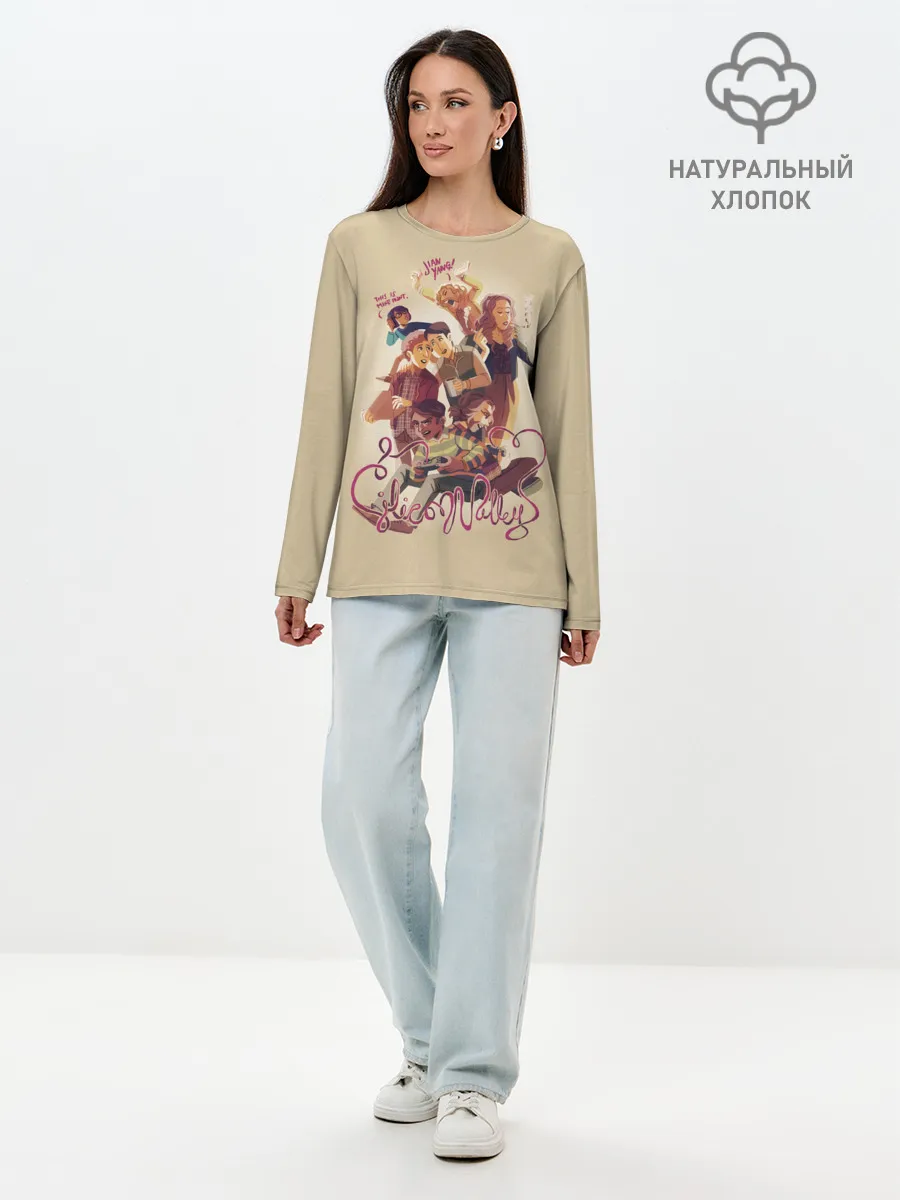 Лонгслив женский. Хлопок / Силиконовая долина