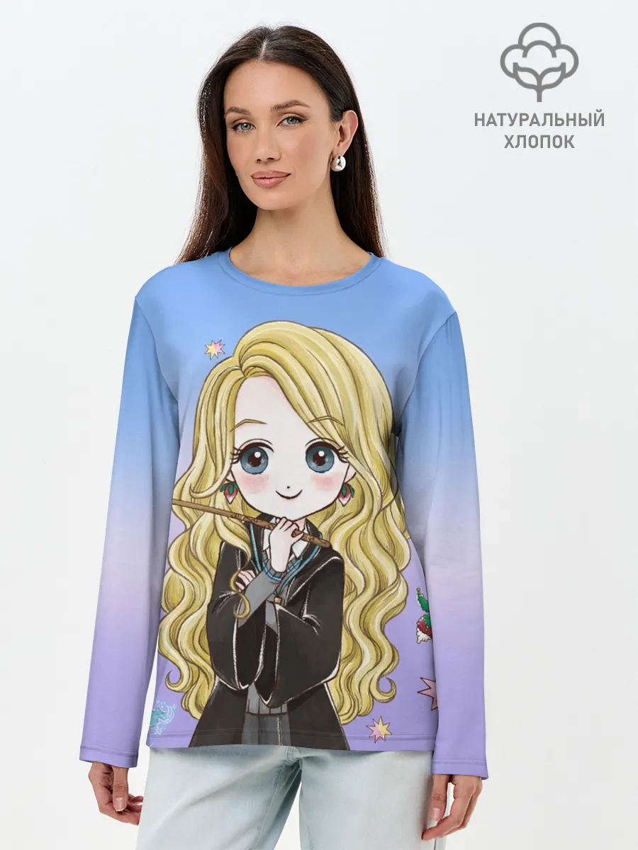 Лонгслив женский. Хлопок / Луна