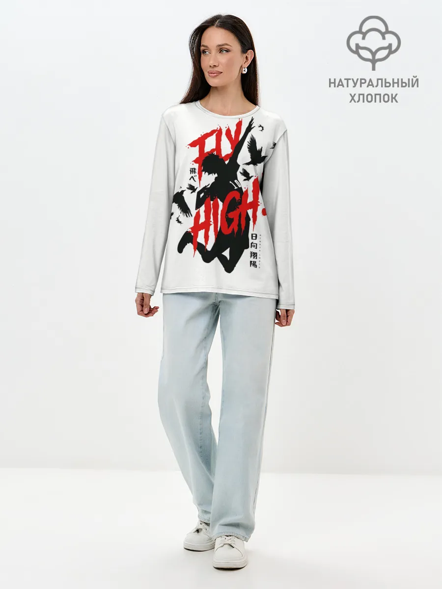 Лонгслив женский. Хлопок / Хайкю:!!