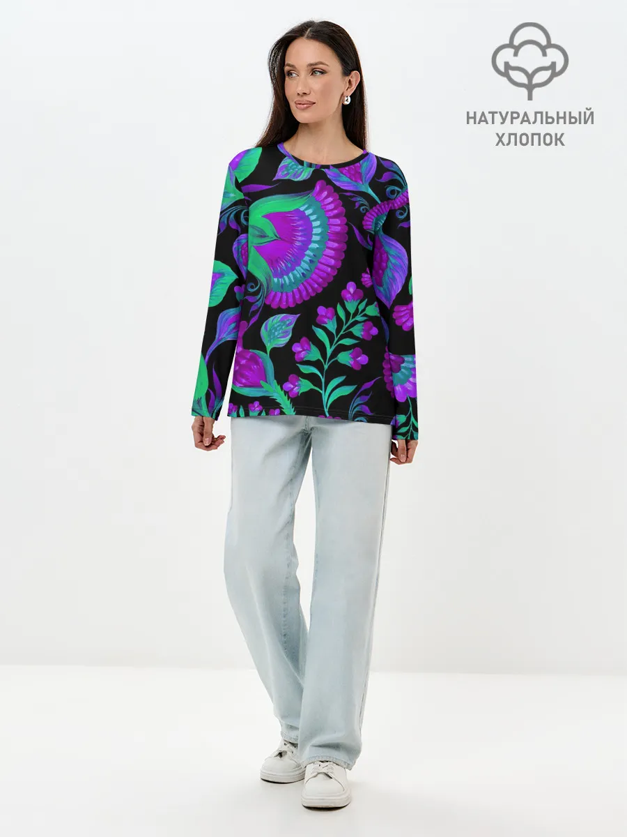 Лонгслив женский. Хлопок / Bright