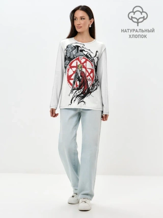 Лонгслив женский. Хлопок / Стальной алхимик