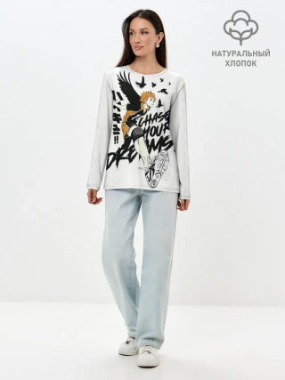 Лонгслив женский. Хлопок / HAIKYUU Chase Your Dreams