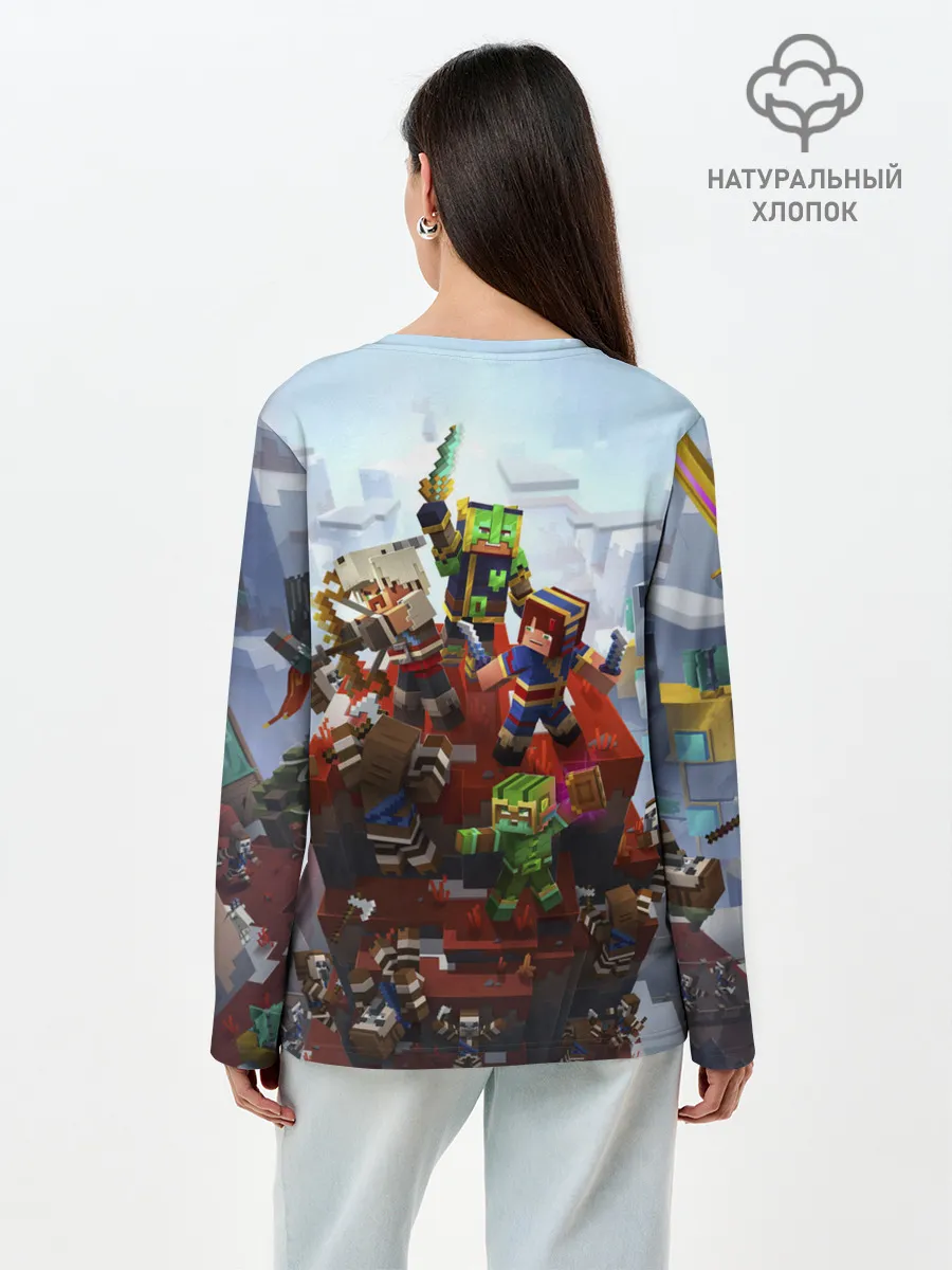 Лонгслив женский. Хлопок / Minecraft Dungeons