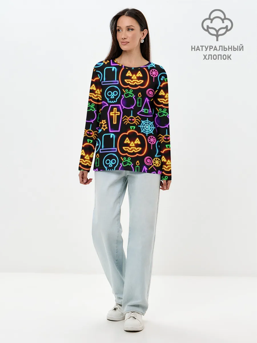 Лонгслив женский. Хлопок / Halloween