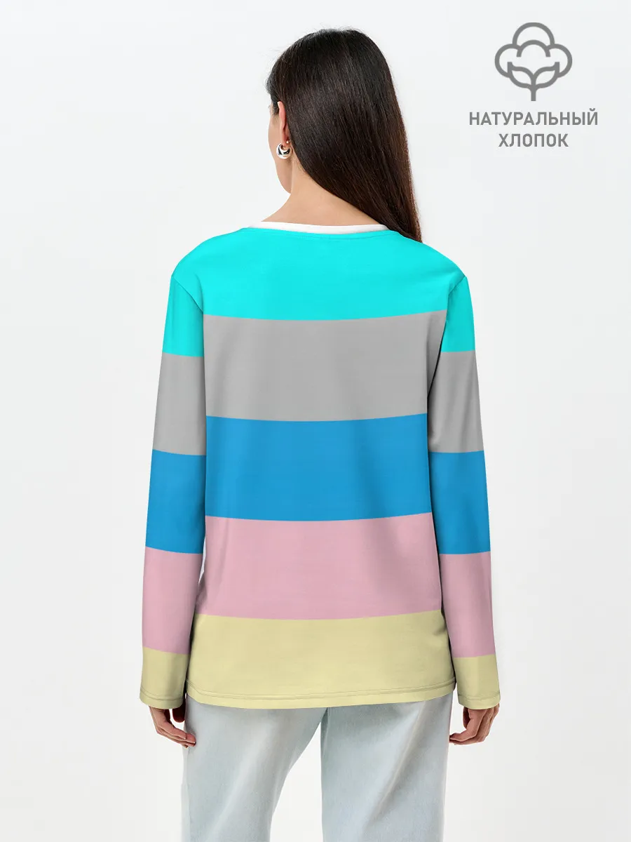 Лонгслив женский. Хлопок / Флаг аниме