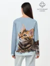 Лонгслив женский. Хлопок / Бенгальский кот