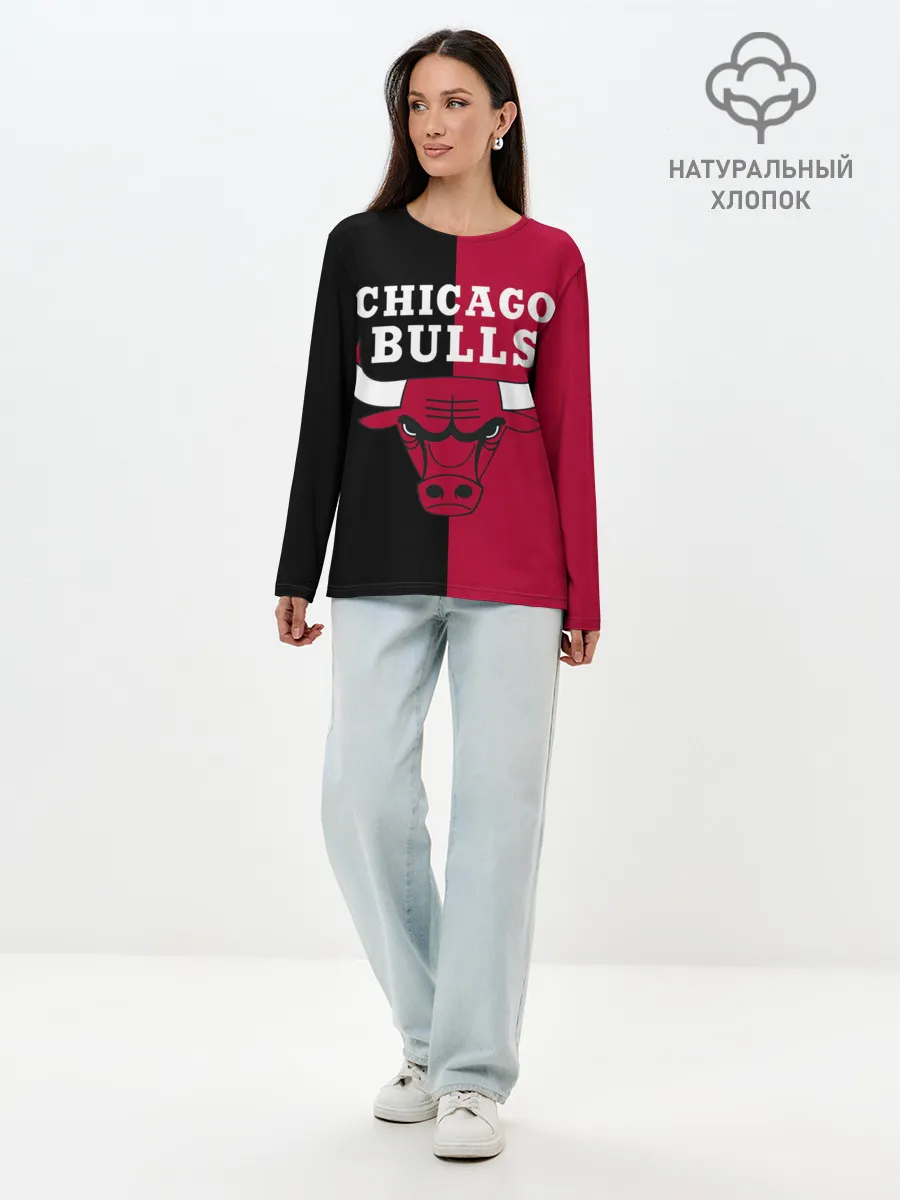 Лонгслив женский. Хлопок / Чикаго Буллз