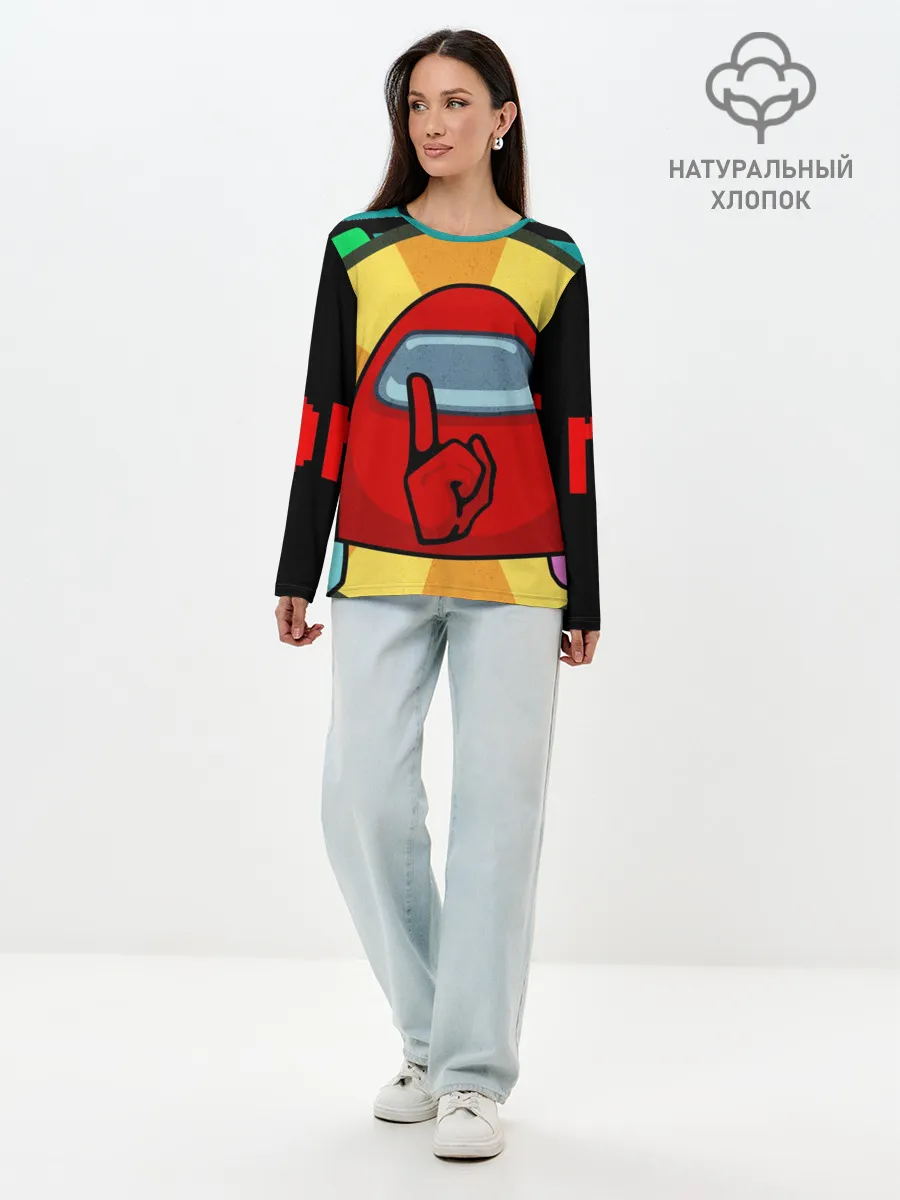 Лонгслив женский. Хлопок / Among Us IMPOSTOR