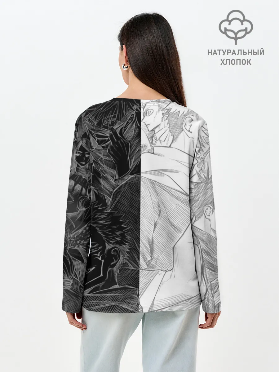 Лонгслив женский. Хлопок / Jujutsu Kaisen Сукуна х Юдзи