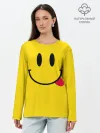 Лонгслив женский. Хлопок / Смайлик