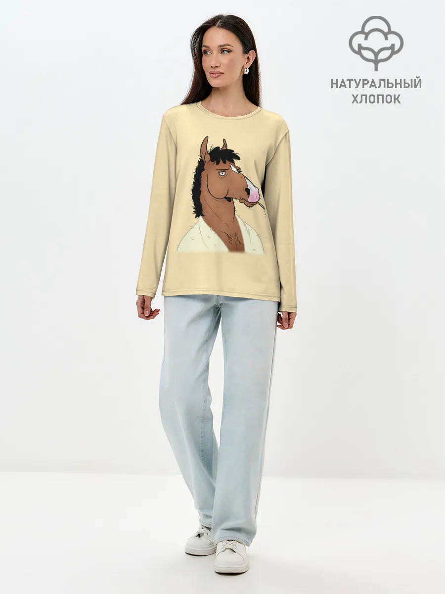 Лонгслив женский. Хлопок / Конь БоДжек