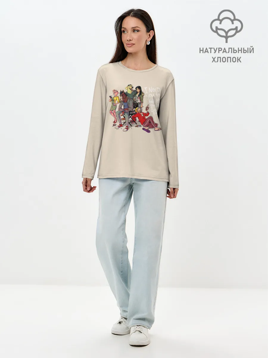 Лонгслив женский. Хлопок / Конь БоДжек