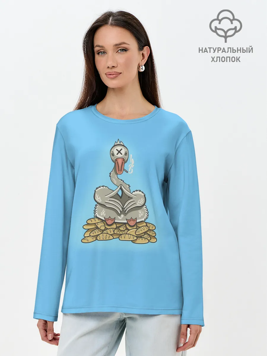 Лонгслив женский. Хлопок / Гусь батонный