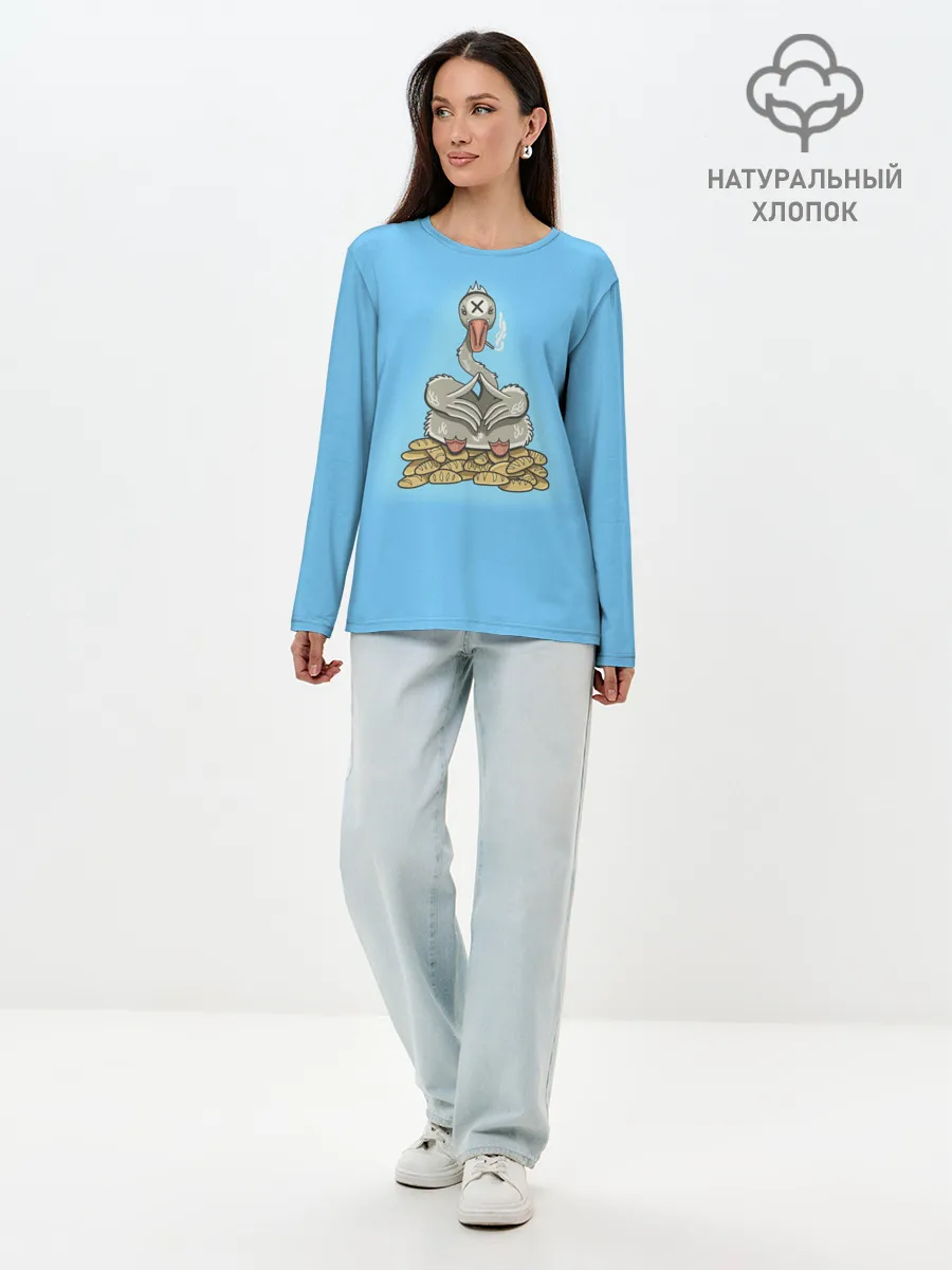 Лонгслив женский. Хлопок / Гусь батонный