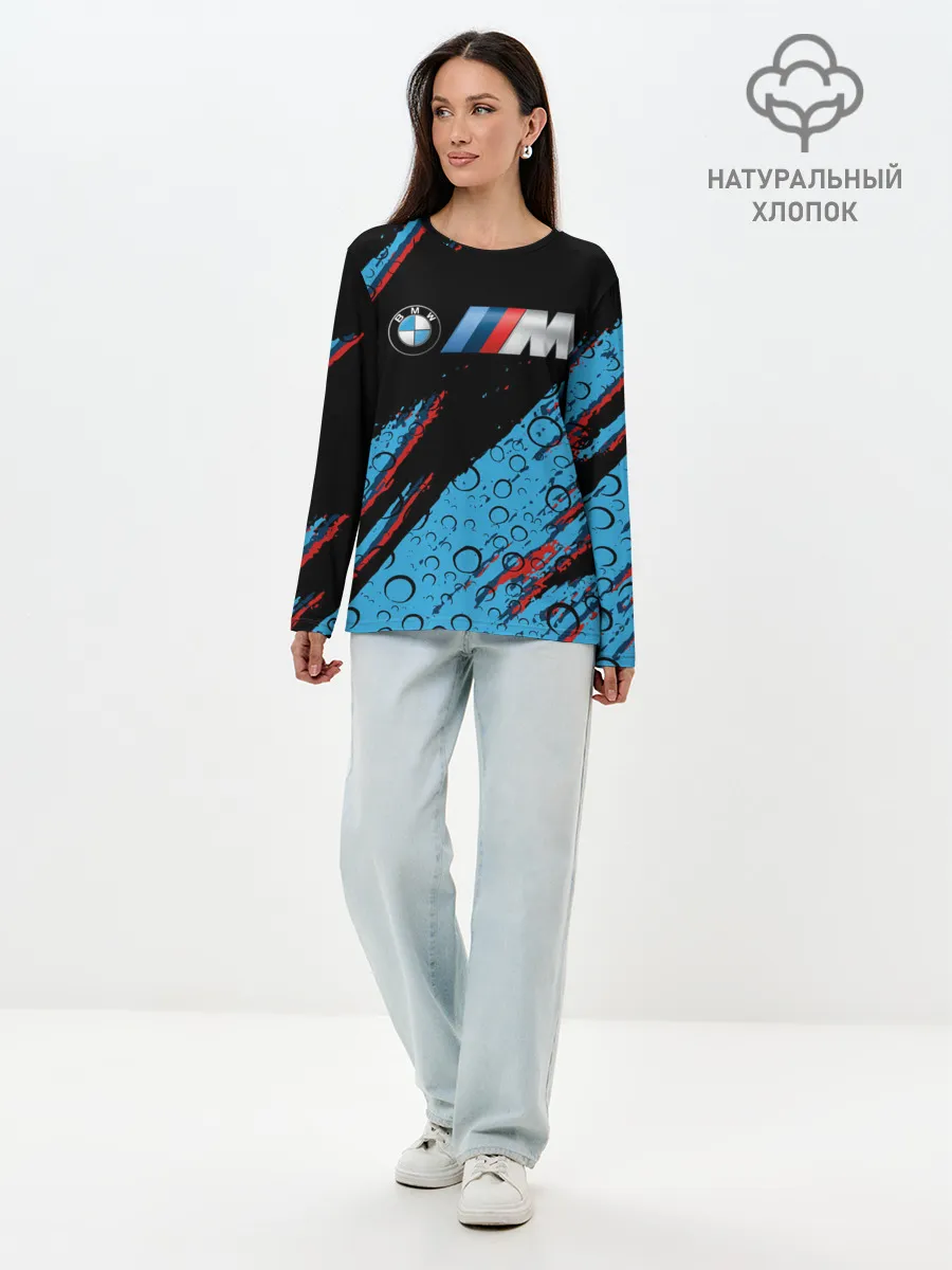 Лонгслив женский. Хлопок / BMW.