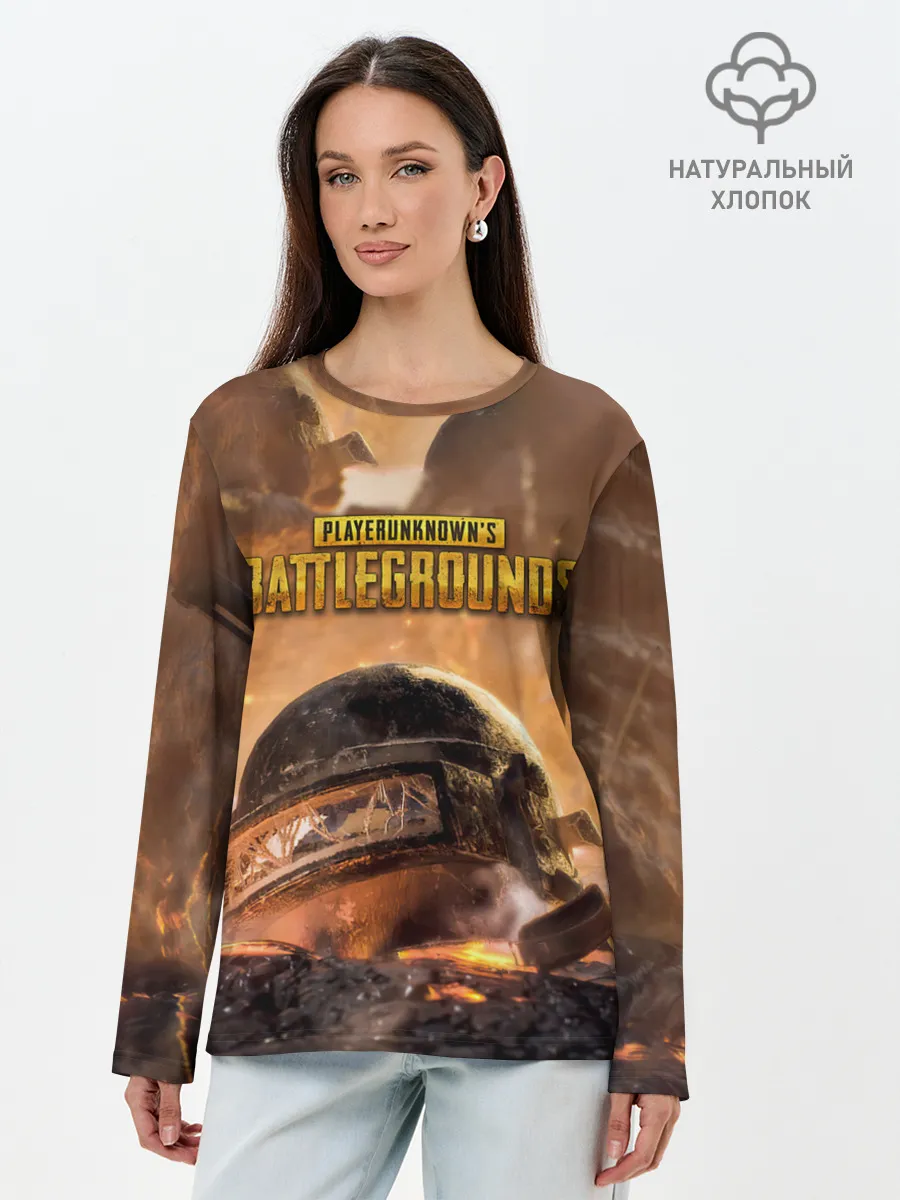 Лонгслив женский. Хлопок / PlayerUnknowns Battlegrounds