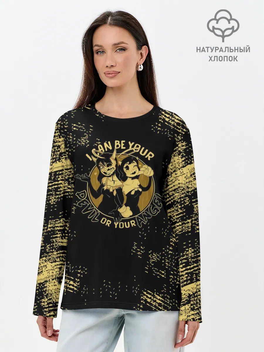 Лонгслив женский. Хлопок / Bendy And The Ink Machine