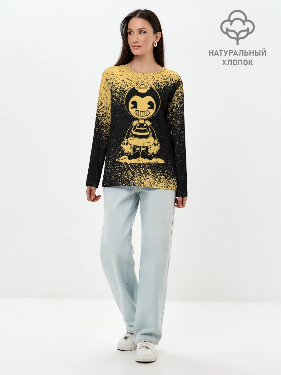 Лонгслив женский. Хлопок / Bendy And The Ink Machine