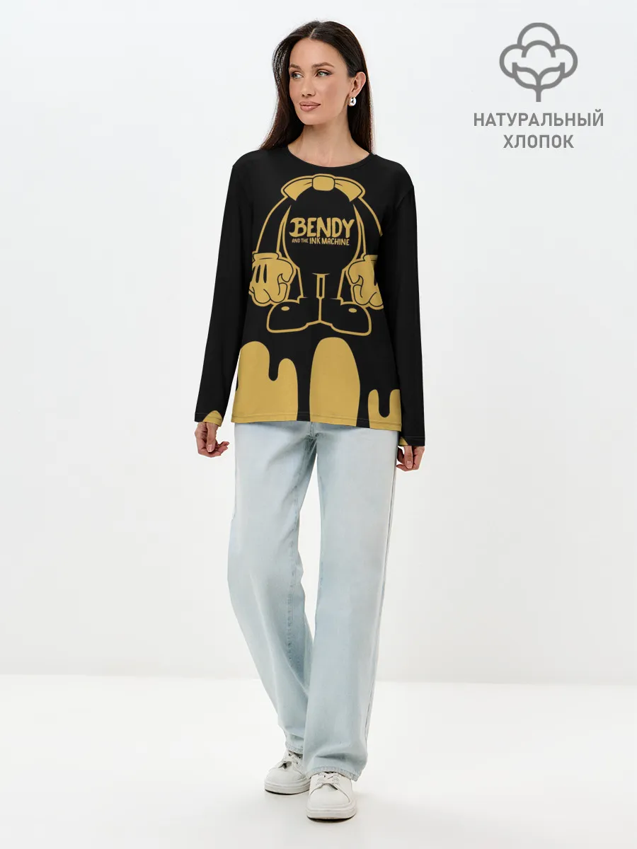 Лонгслив женский. Хлопок / Bendy And The Ink Machine