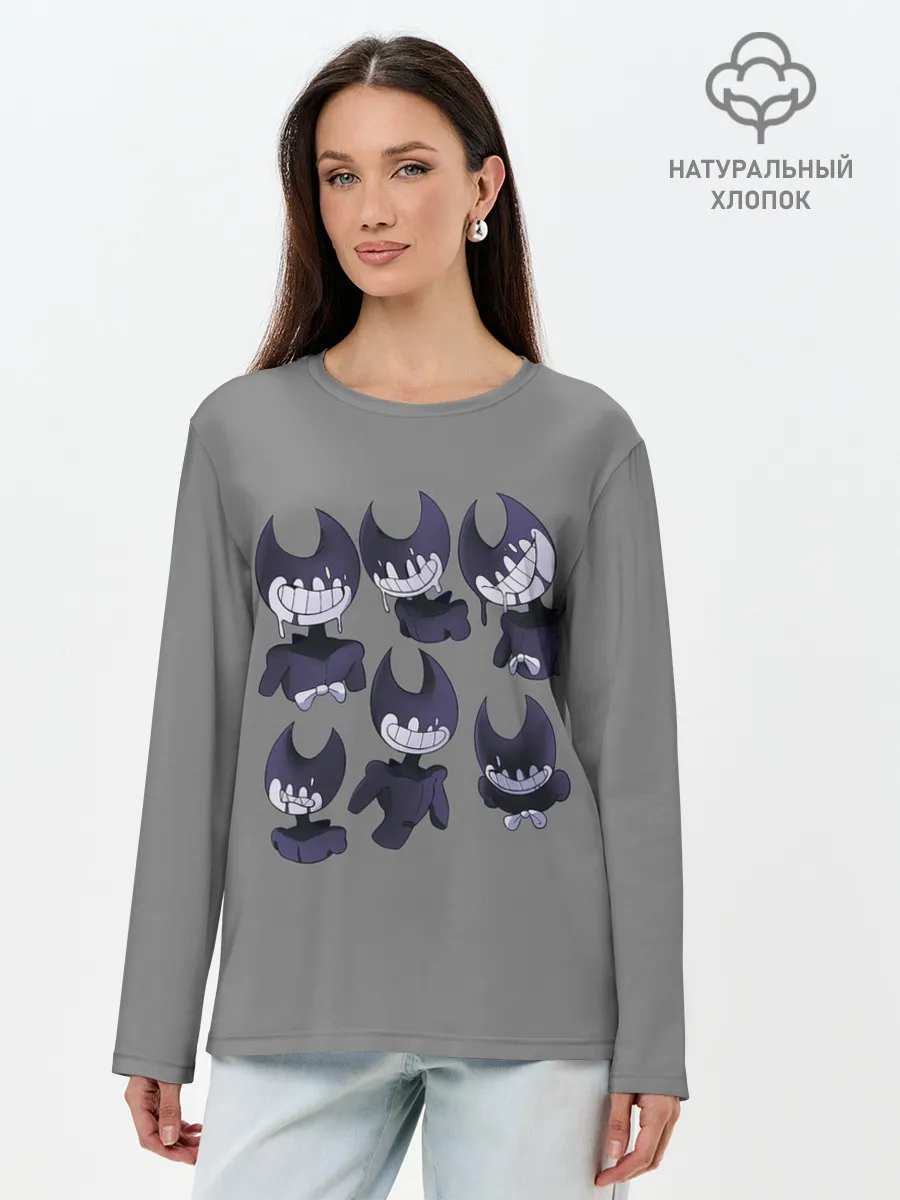 Лонгслив женский. Хлопок / Bendy And The Ink Machine
